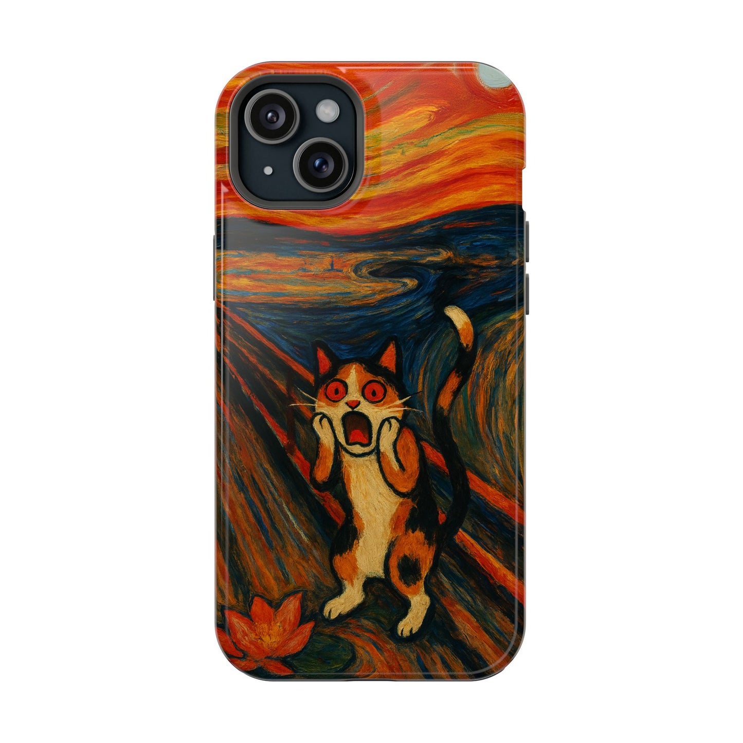 The Cat Scream – Munch Inspired – iPhone 16, 15, 14, 13 – MagSafe Magnetic Tough Case by HitStickers