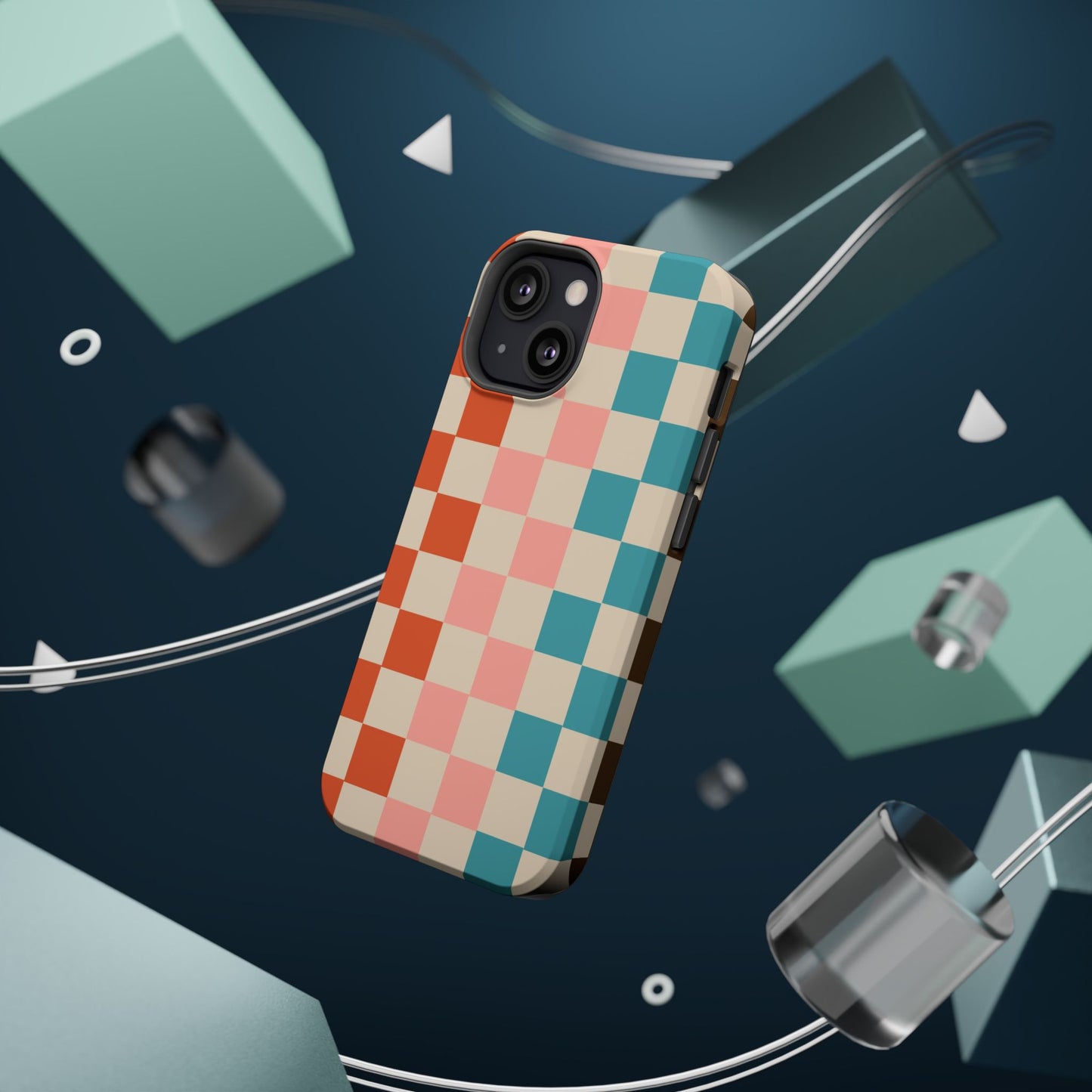 Retro Check Pop – iPhone 16, 15, 14, 13 – MagSafe Magnetic Tough Case by HitStickers