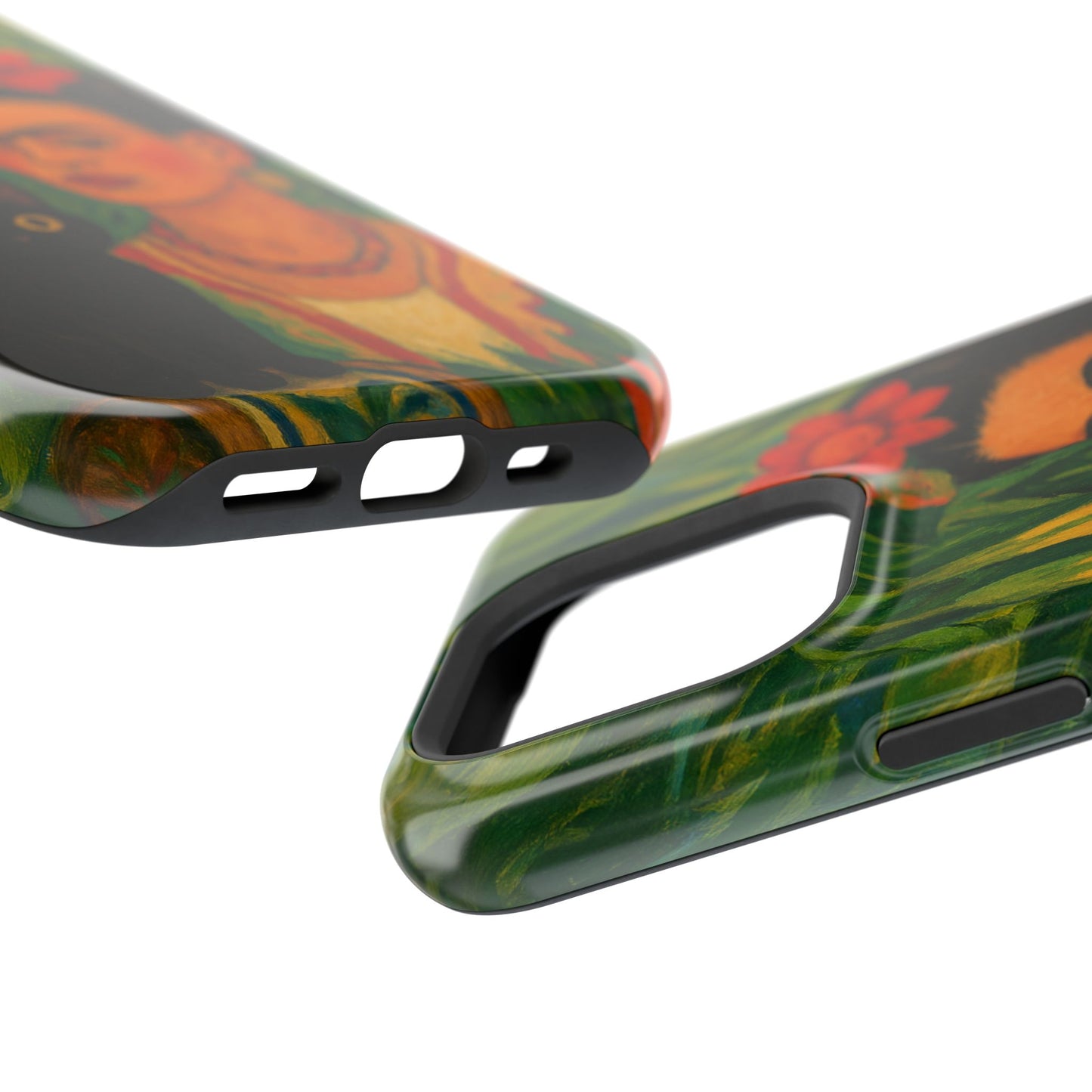 Frida & the Black Cat – Kahlo Inspired – iPhone 16, 15, 14, 13 – MagSafe Magnetic Tough Case by HitStickers