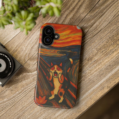 The Cat Scream – Munch Inspired – iPhone 16, 15, 14, 13 – MagSafe Magnetic Tough Case by HitStickers