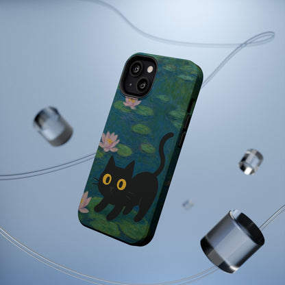 Water Lily Cat – Monet Inspired – iPhone 16, 15, 14, 13 – MagSafe Magnetic Tough Case by HitStickers