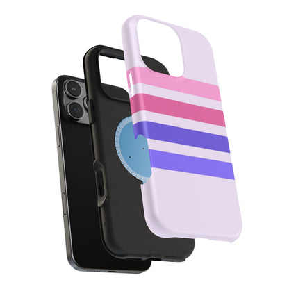 Lavender Love Striped – iPhone 16, 15, 14, 13 – MagSafe Magnetic Tough Case by HitStickers