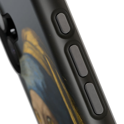 Cat with a Pearl Earring – Vermeer Inspired – iPhone 16, 15, 14, 13 – MagSafe Magnetic Tough Case by HitStickers
