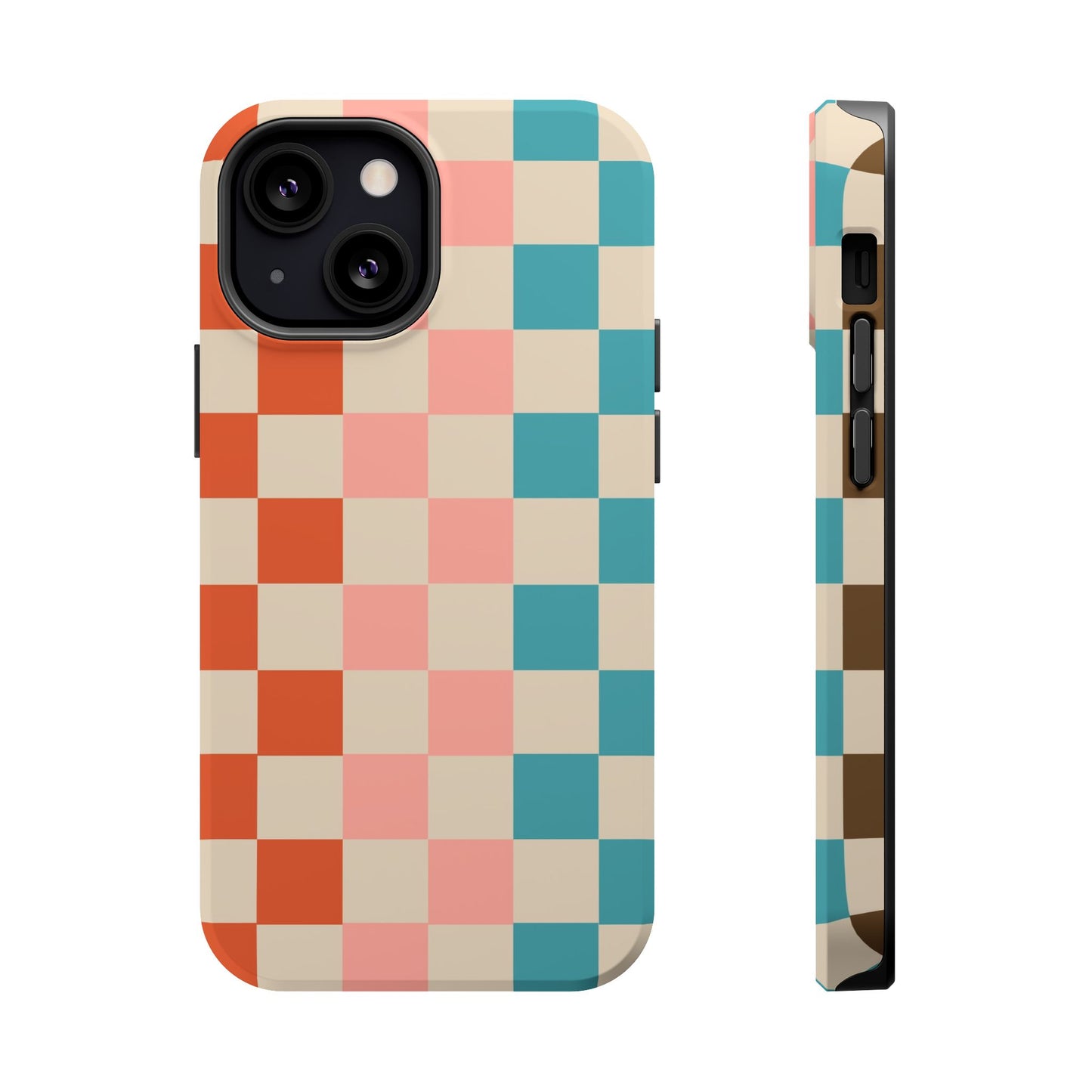 Retro Check Pop – iPhone 16, 15, 14, 13 – MagSafe Magnetic Tough Case by HitStickers