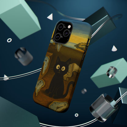 The Cat of Melting Time – Dalí Inspired – iPhone 16, 15, 14, 13 – MagSafe Magnetic Tough Case by HitStickers