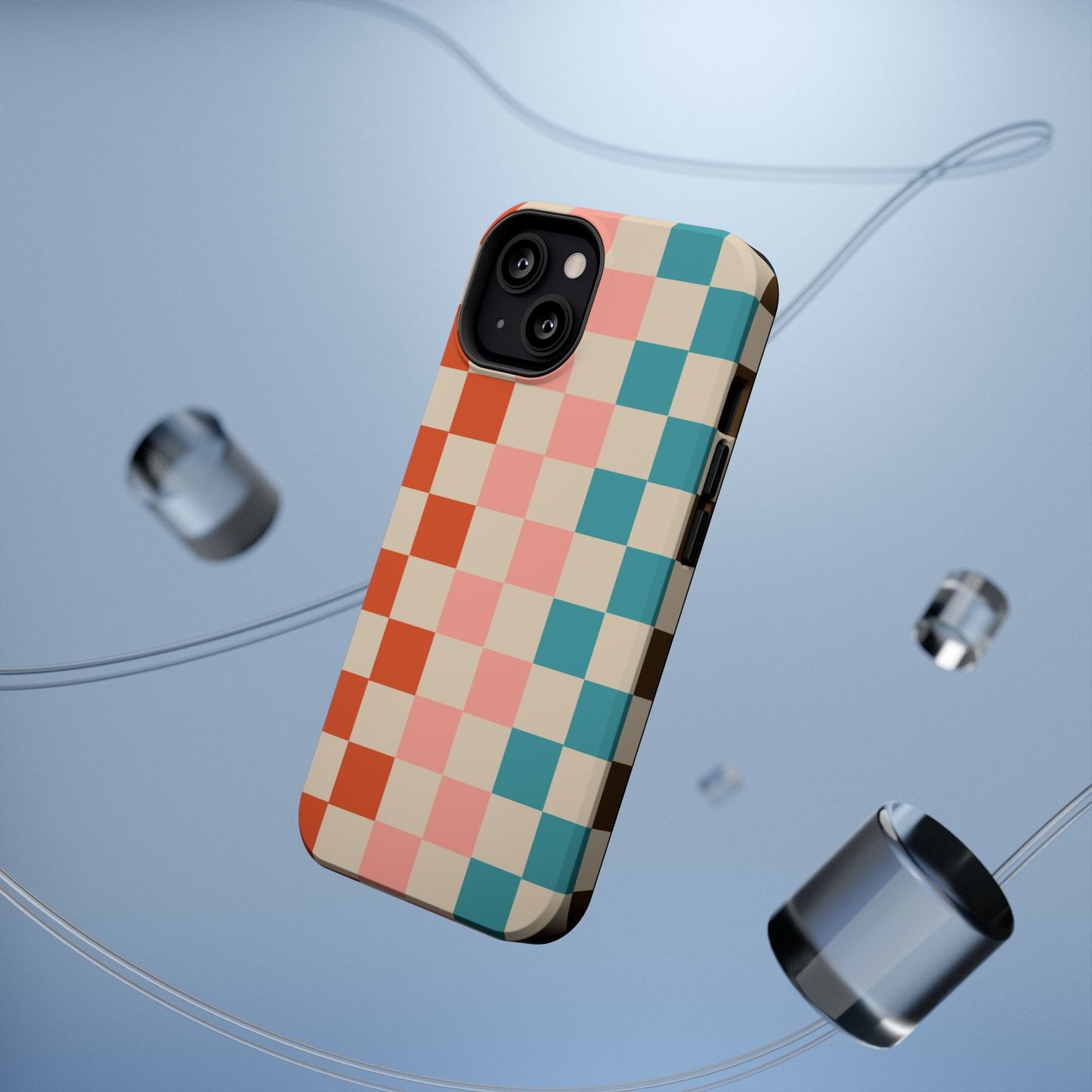 Retro Check Pop – iPhone 16, 15, 14, 13 – MagSafe Magnetic Tough Case by HitStickers