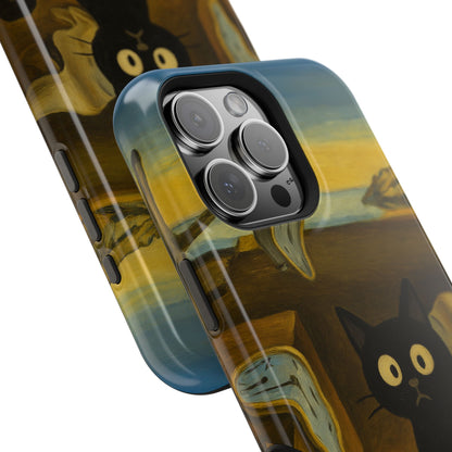 The Cat of Melting Time – Dalí Inspired – iPhone 16, 15, 14, 13 – MagSafe Magnetic Tough Case by HitStickers