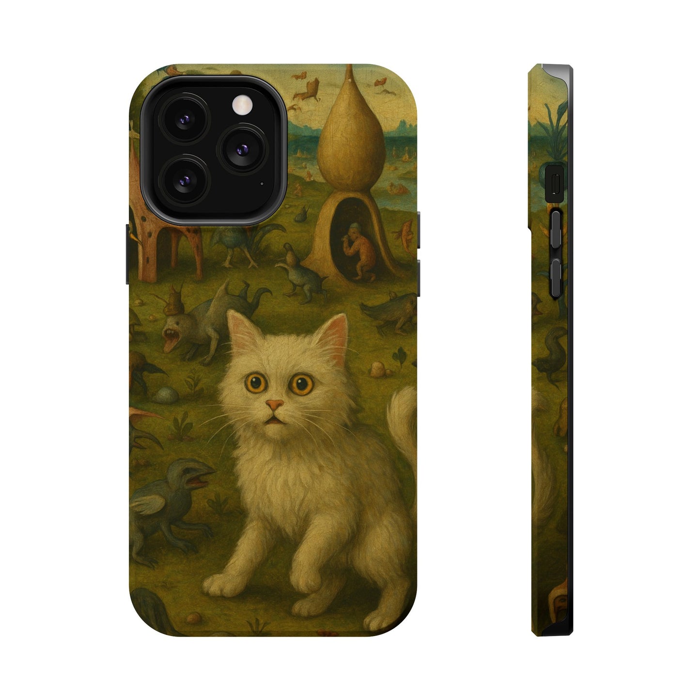 Garden of Cat Delights – Bosch Inspired – iPhone 16, 15, 14, 13 – MagSafe Magnetic Tough Case by HitStickers