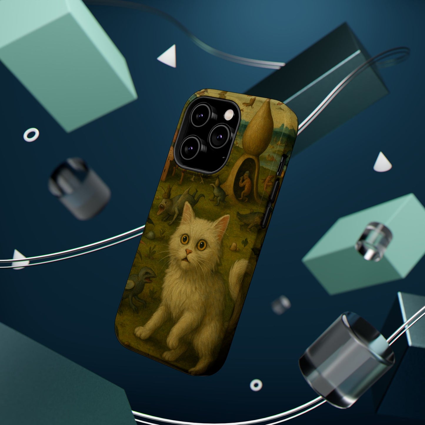 Garden of Cat Delights – Bosch Inspired – iPhone 16, 15, 14, 13 – MagSafe Magnetic Tough Case by HitStickers