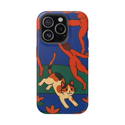 Dancing with the Cat – Matisse Inspired – iPhone 16, 15, 14, 13 – MagSafe Magnetic Tough Case by HitStickers