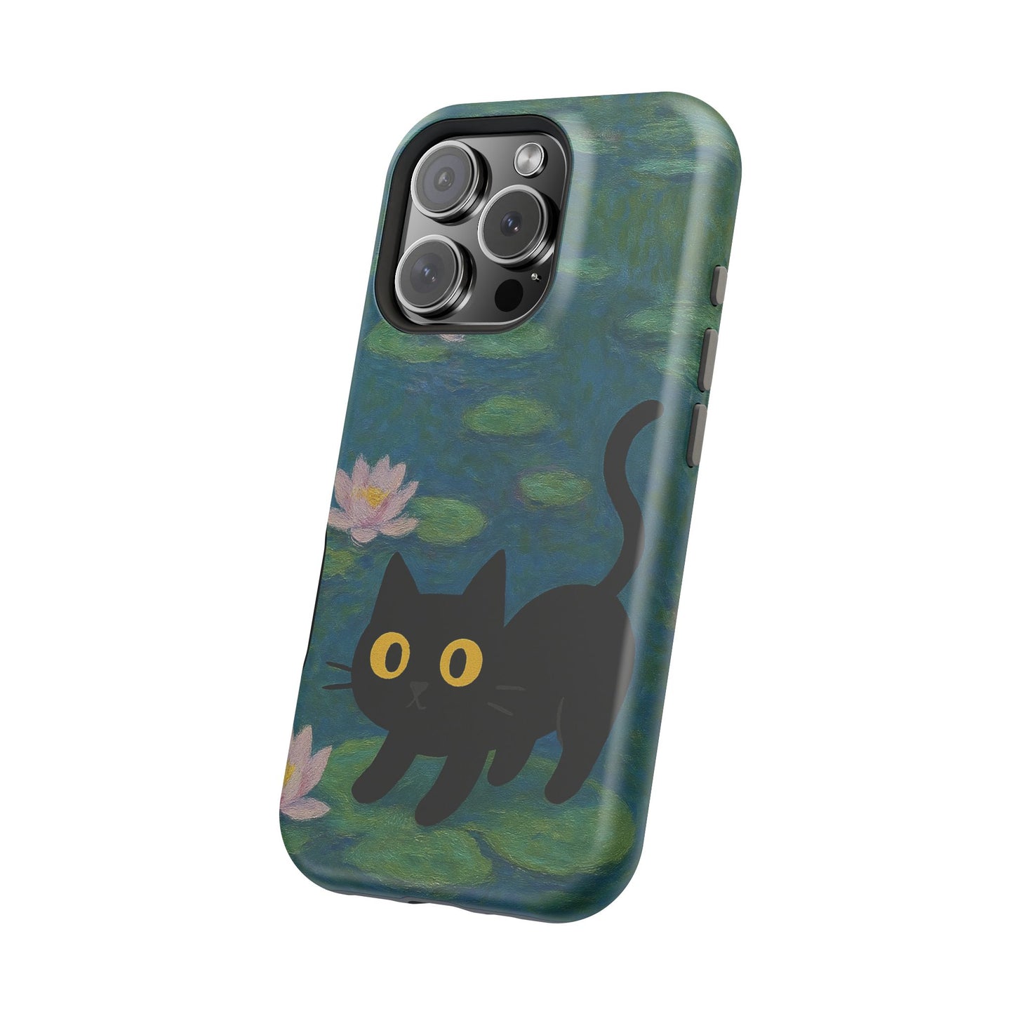 Water Lily Cat – Monet Inspired – iPhone 16, 15, 14, 13 – MagSafe Magnetic Tough Case by HitStickers