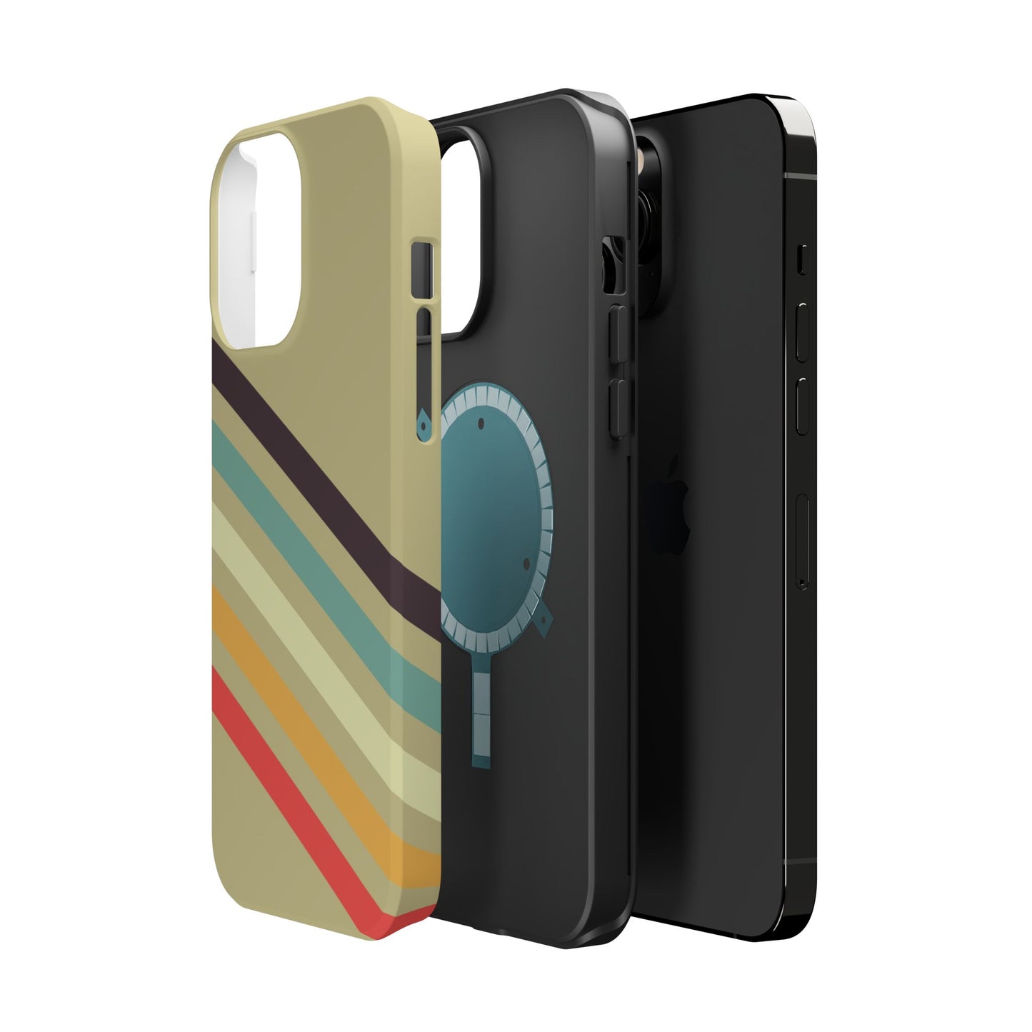 Retro Striped Case for iPhone 16, 15, 14, 13 - MagSafe Magnetic Tough Case by HitStickers