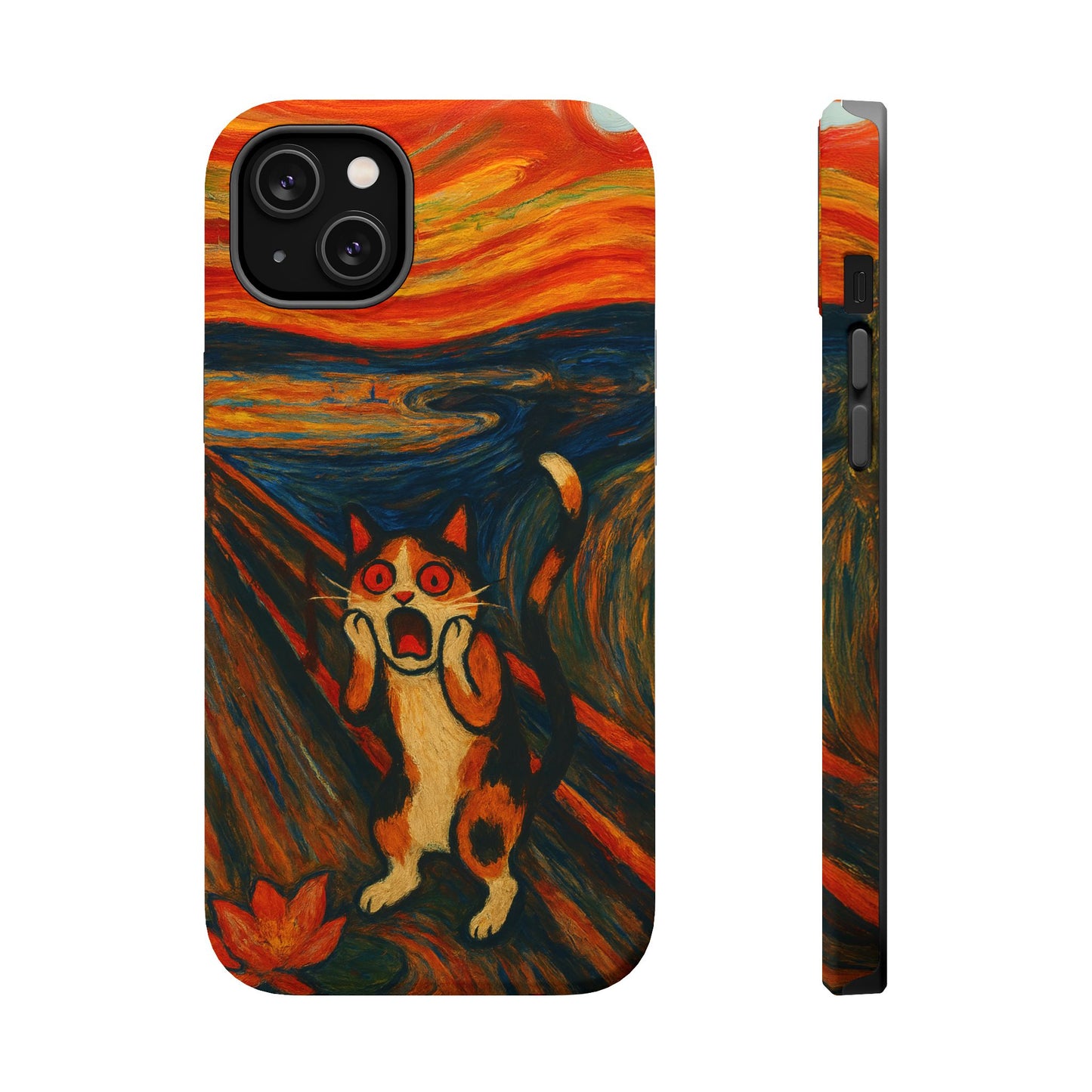 The Cat Scream – Munch Inspired – iPhone 16, 15, 14, 13 – MagSafe Magnetic Tough Case by HitStickers