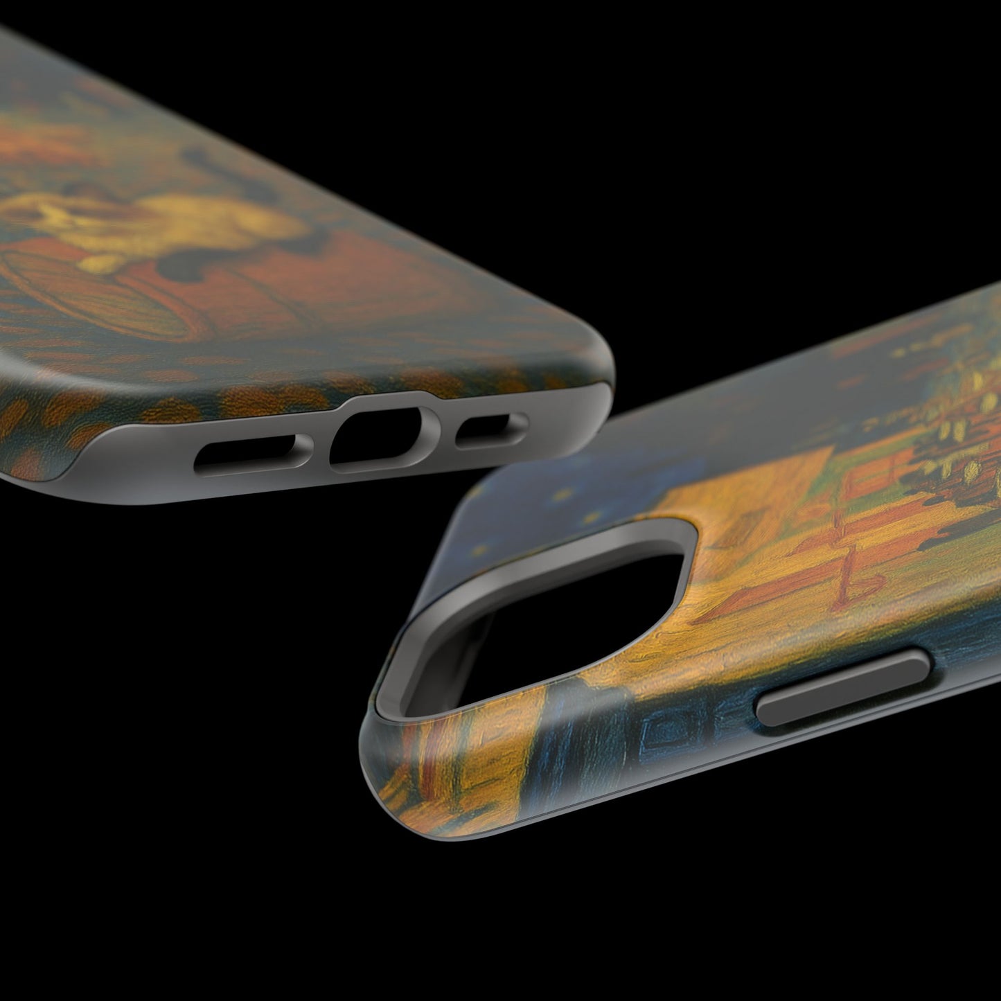 Café Cat at Night – Van Gogh Inspired – iPhone 16, 15, 14, 13 – MagSafe Magnetic Tough Case by HitStickers