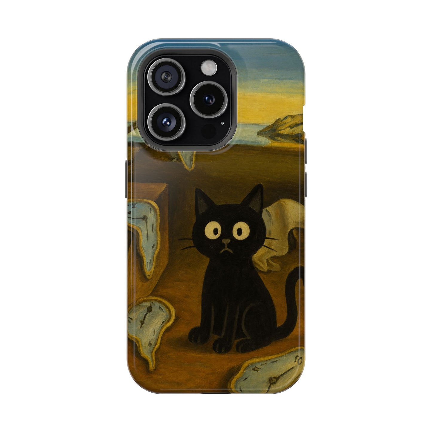 The Cat of Melting Time – Dalí Inspired – iPhone 16, 15, 14, 13 – MagSafe Magnetic Tough Case by HitStickers