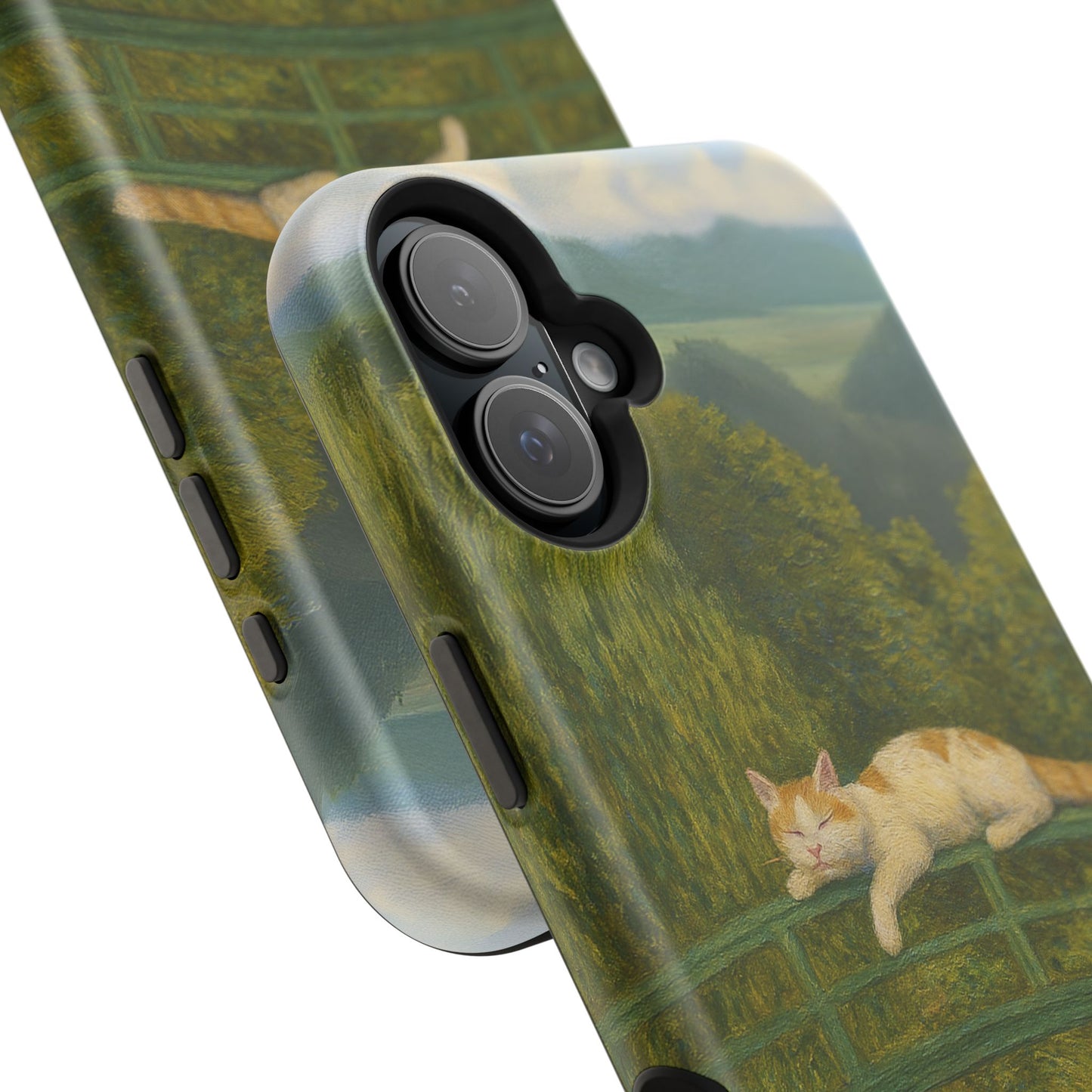Sleeping Cat on the Japanese Bridge – Monet Inspired – iPhone 16, 15, 14, 13 – MagSafe Magnetic Tough Case by HitStickers