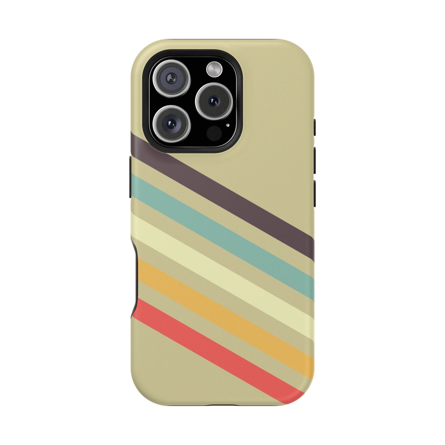 Retro Striped Case for iPhone 16, 15, 14, 13 - MagSafe Magnetic Tough Case by HitStickers