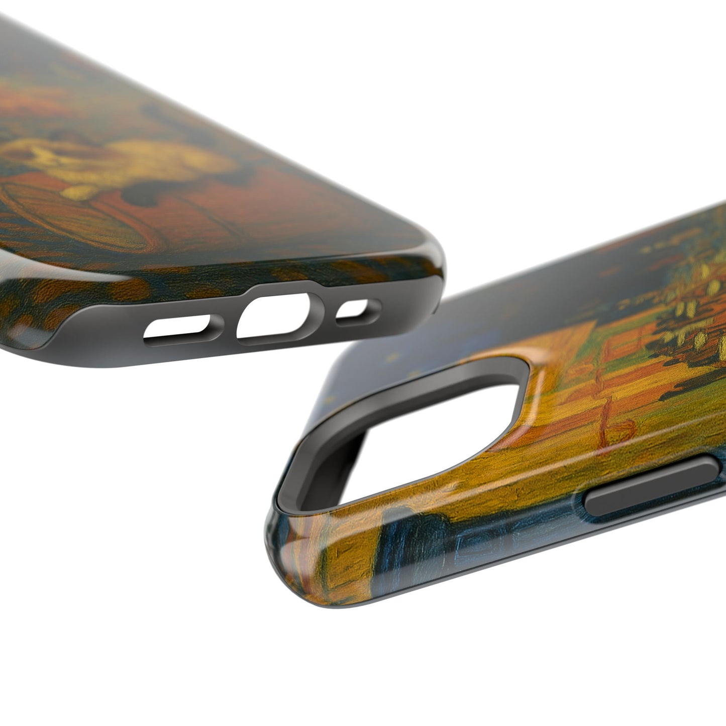 Café Cat at Night – Van Gogh Inspired – iPhone 16, 15, 14, 13 – MagSafe Magnetic Tough Case by HitStickers