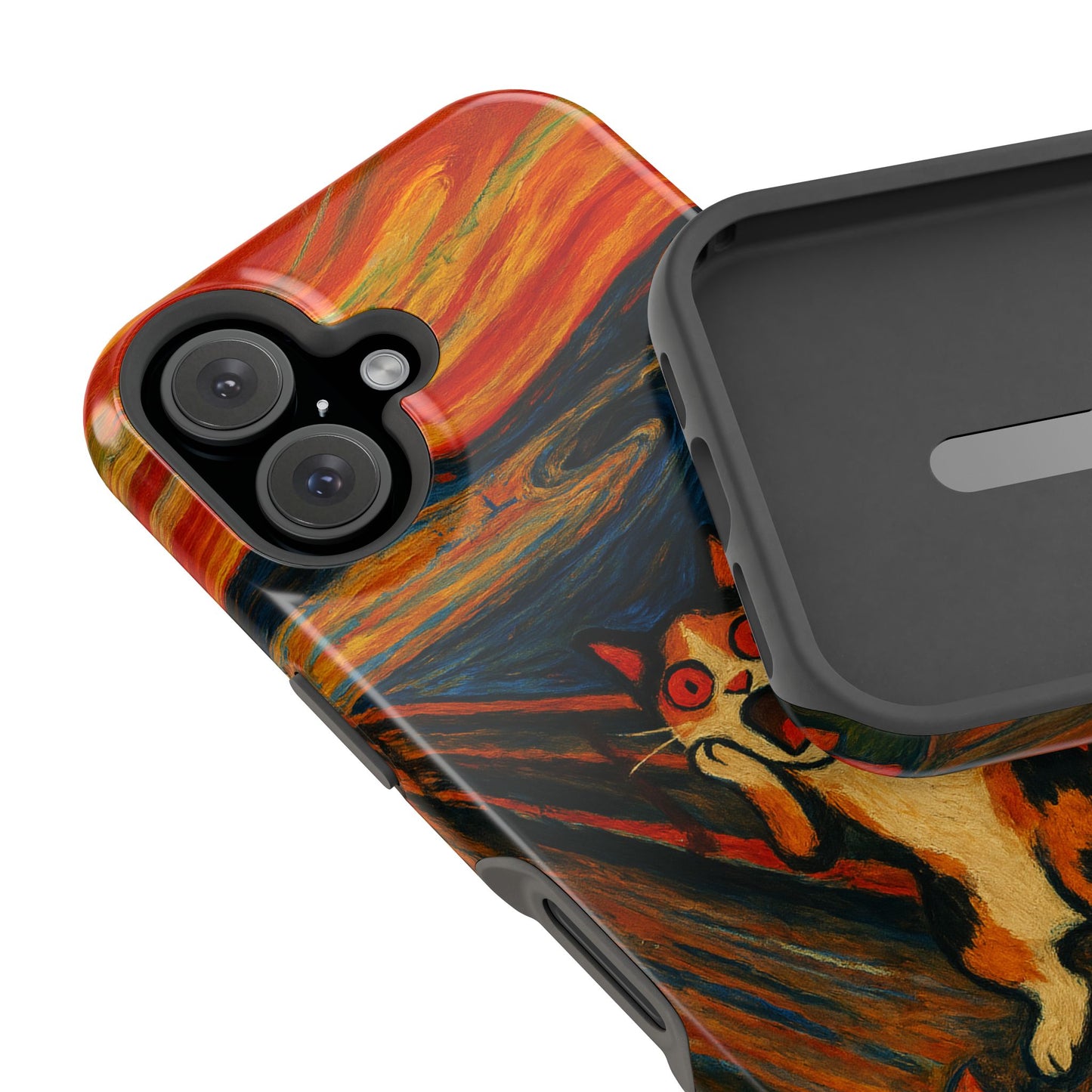 The Cat Scream – Munch Inspired – iPhone 16, 15, 14, 13 – MagSafe Magnetic Tough Case by HitStickers