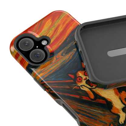 The Cat Scream – Munch Inspired – iPhone 16, 15, 14, 13 – MagSafe Magnetic Tough Case by HitStickers