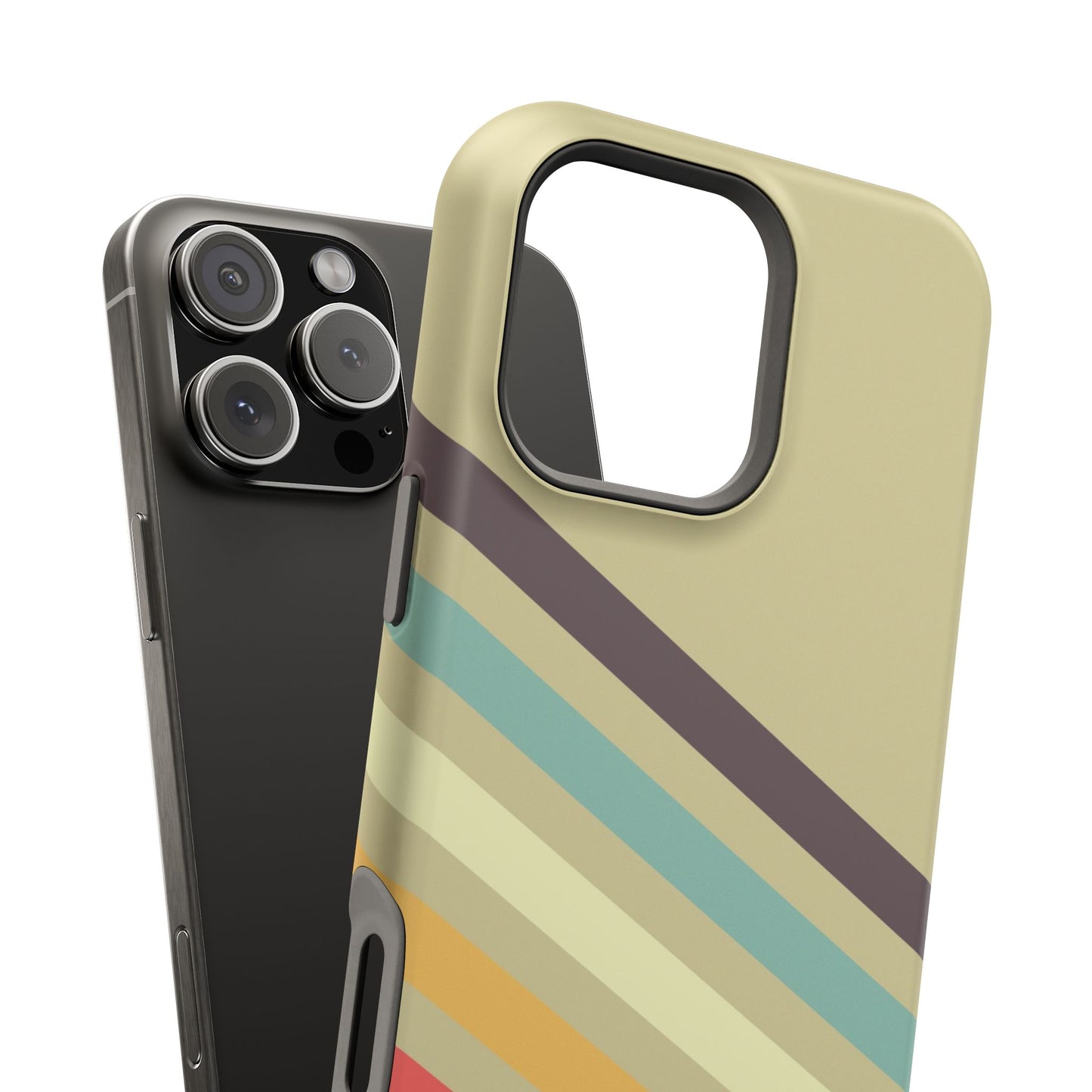 Retro Striped Case for iPhone 16, 15, 14, 13 - MagSafe Magnetic Tough Case by HitStickers