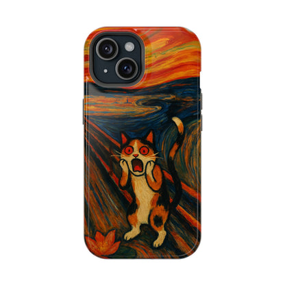 The Cat Scream – Munch Inspired – iPhone 16, 15, 14, 13 – MagSafe Magnetic Tough Case by HitStickers