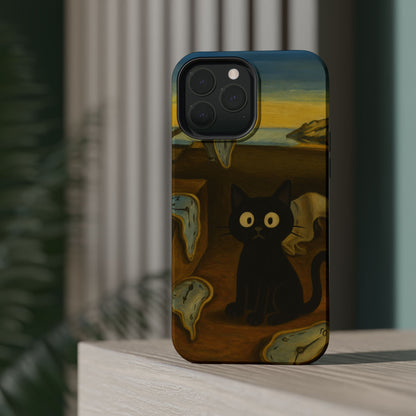 The Cat of Melting Time – Dalí Inspired – iPhone 16, 15, 14, 13 – MagSafe Magnetic Tough Case by HitStickers