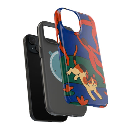 Dancing with the Cat – Matisse Inspired – iPhone 16, 15, 14, 13 – MagSafe Magnetic Tough Case by HitStickers