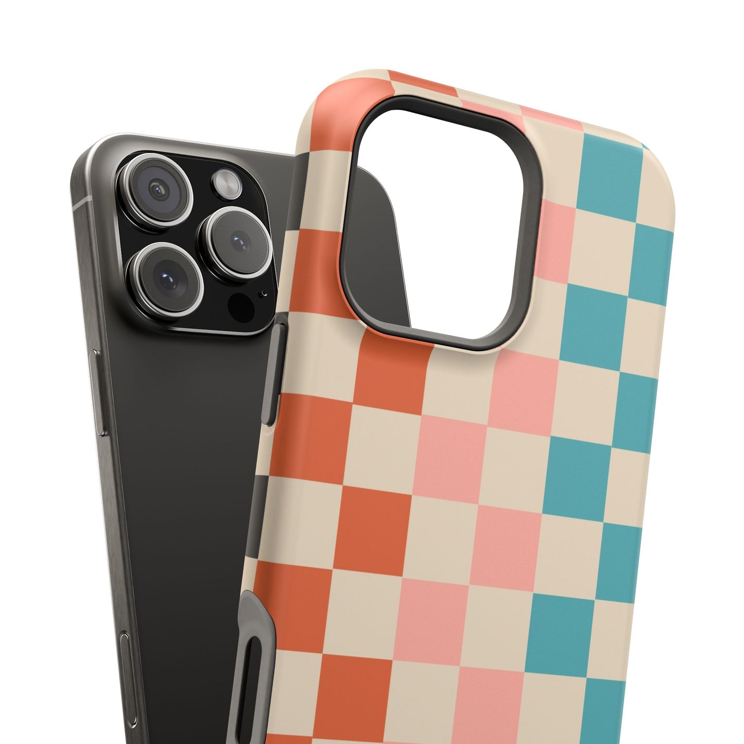Retro Check Pop – iPhone 16, 15, 14, 13 – MagSafe Magnetic Tough Case by HitStickers