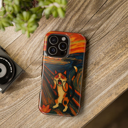 The Cat Scream – Munch Inspired – iPhone 16, 15, 14, 13 – MagSafe Magnetic Tough Case by HitStickers