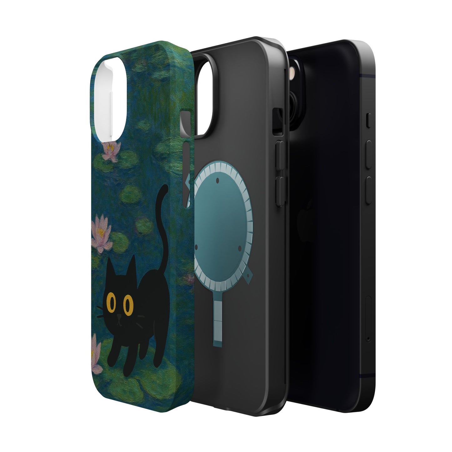 Water Lily Cat – Monet Inspired – iPhone 16, 15, 14, 13 – MagSafe Magnetic Tough Case by HitStickers