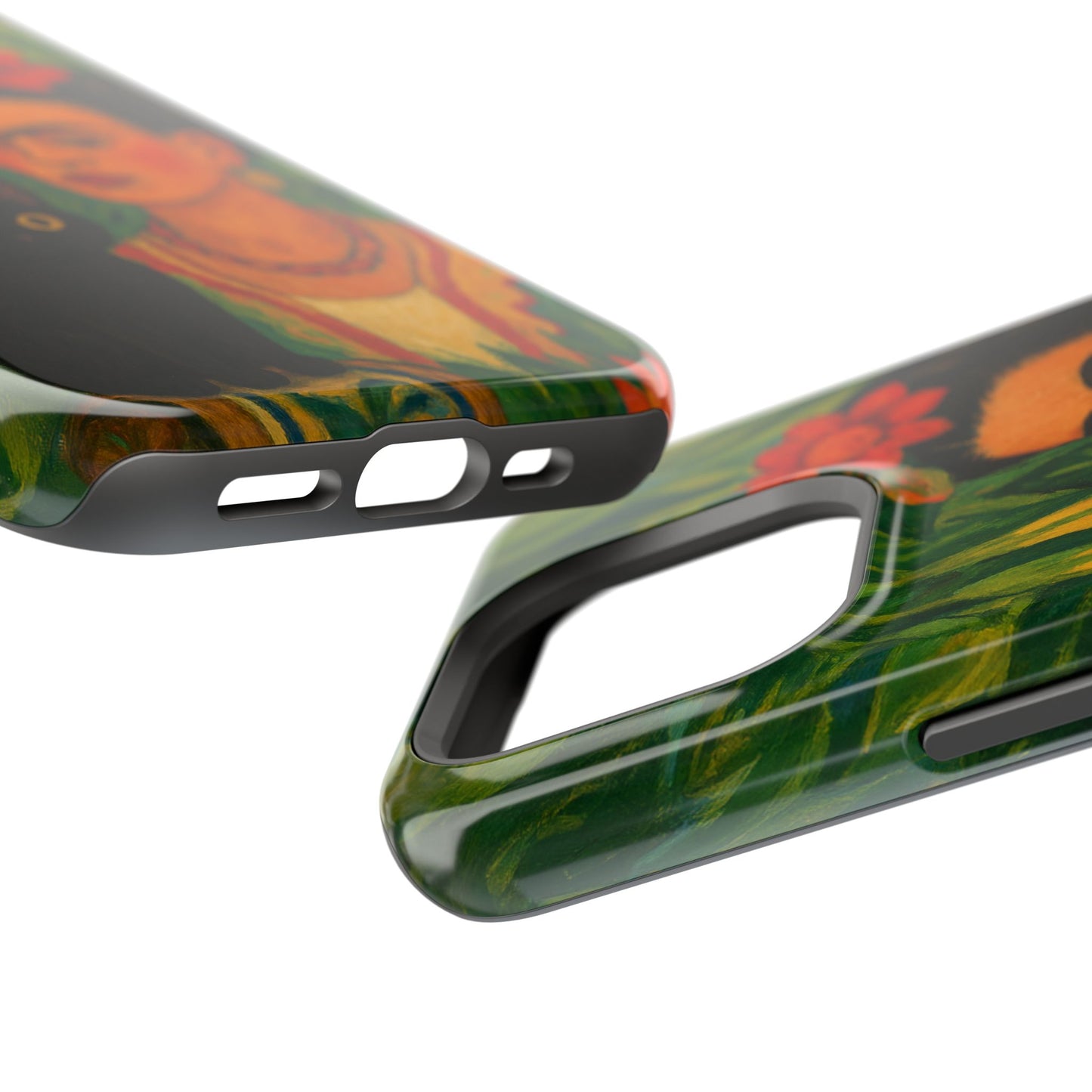 Frida & the Black Cat – Kahlo Inspired – iPhone 16, 15, 14, 13 – MagSafe Magnetic Tough Case by HitStickers