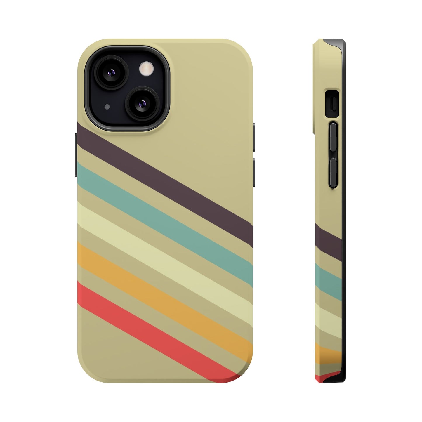 Retro Striped Case for iPhone 16, 15, 14, 13 - MagSafe Magnetic Tough Case by HitStickers