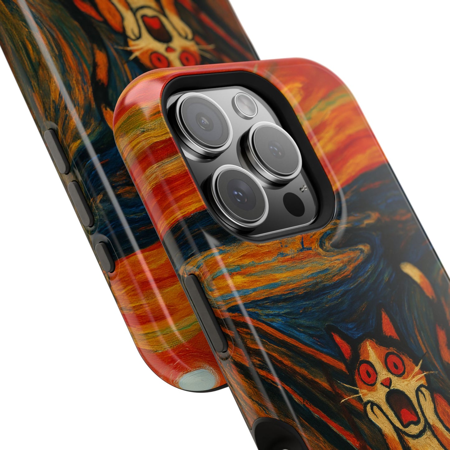 The Cat Scream – Munch Inspired – iPhone 16, 15, 14, 13 – MagSafe Magnetic Tough Case by HitStickers