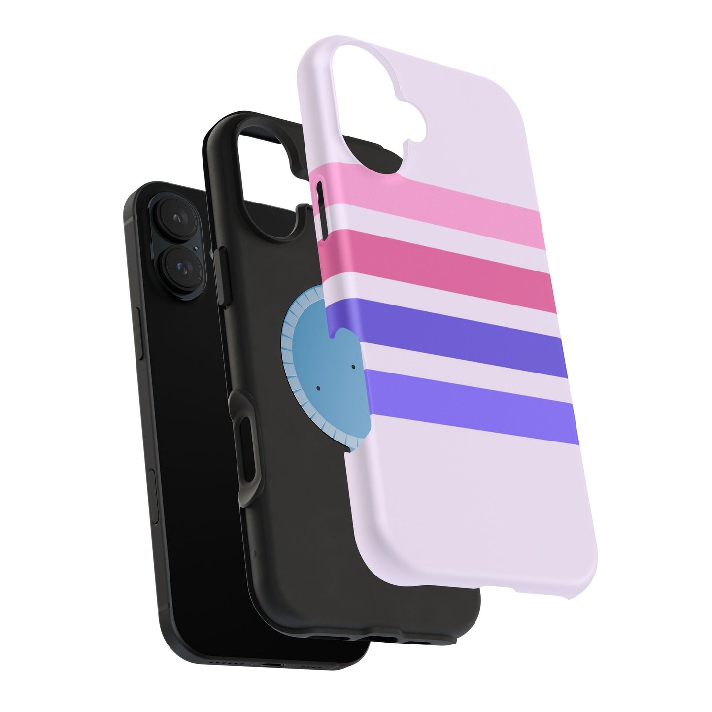 Lavender Love Striped – iPhone 16, 15, 14, 13 – MagSafe Magnetic Tough Case by HitStickers