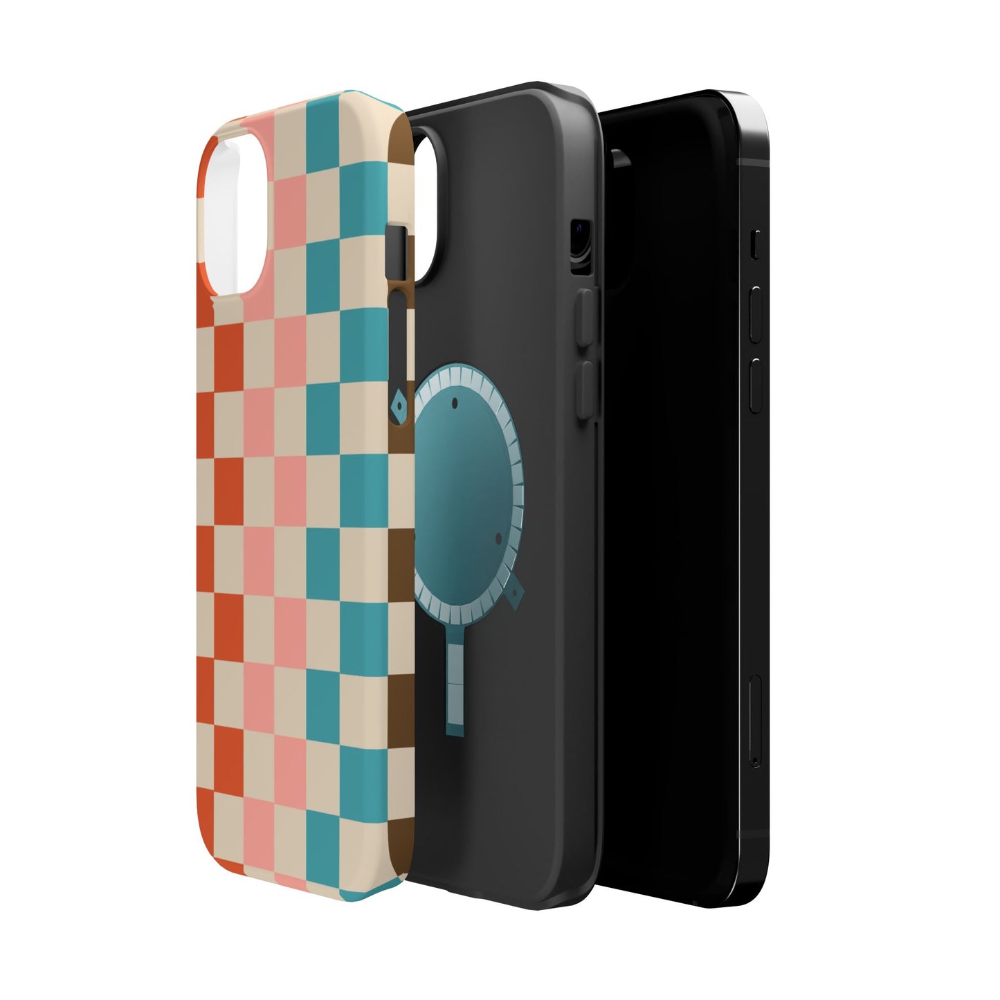 Retro Check Pop – iPhone 16, 15, 14, 13 – MagSafe Magnetic Tough Case by HitStickers