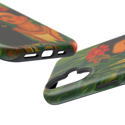 Frida & the Black Cat – Kahlo Inspired – iPhone 16, 15, 14, 13 – MagSafe Magnetic Tough Case by HitStickers