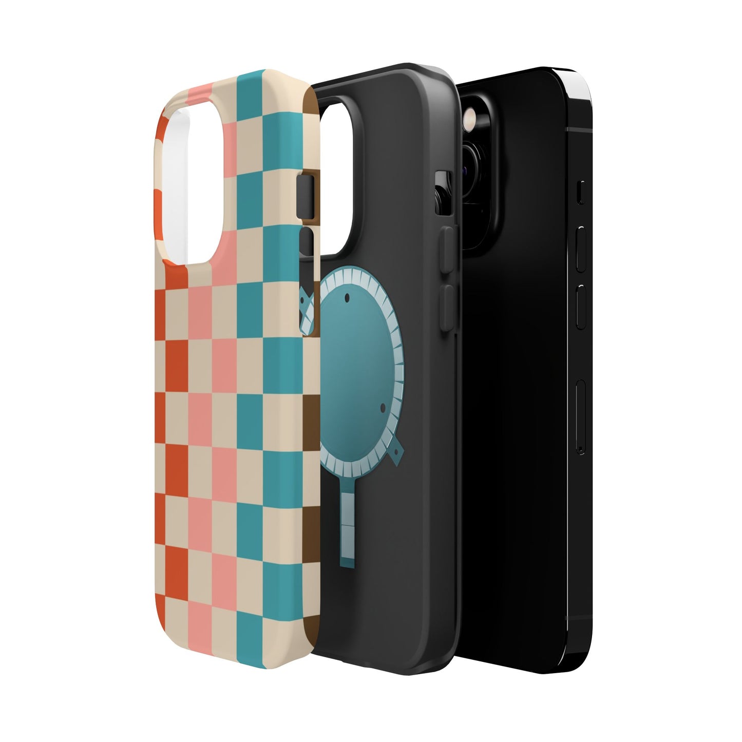 Retro Check Pop – iPhone 16, 15, 14, 13 – MagSafe Magnetic Tough Case by HitStickers