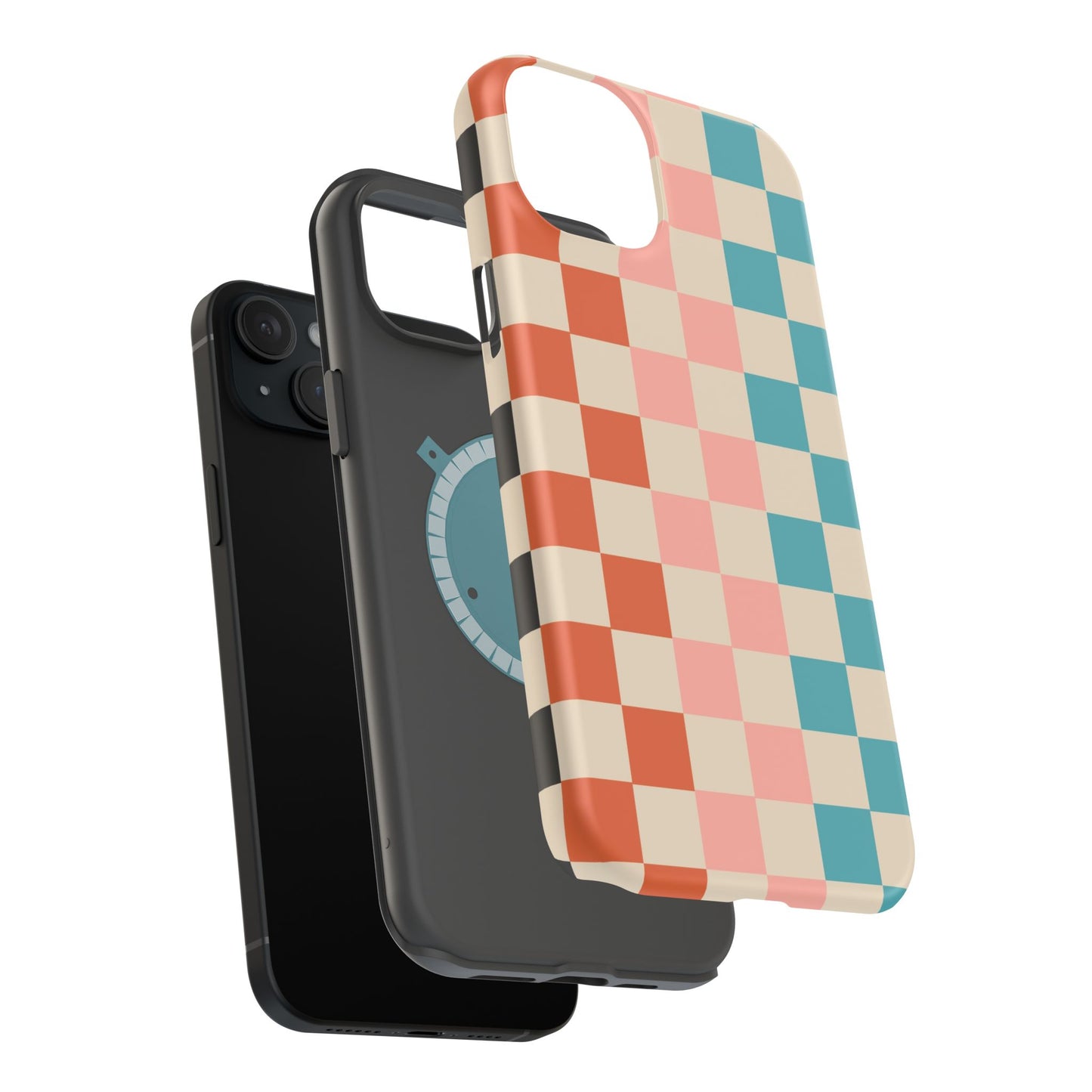 Retro Check Pop – iPhone 16, 15, 14, 13 – MagSafe Magnetic Tough Case by HitStickers