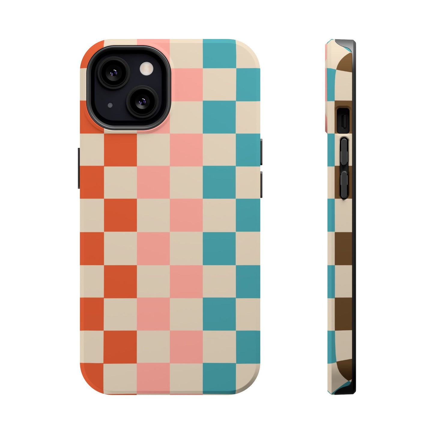 Retro Check Pop – iPhone 16, 15, 14, 13 – MagSafe Magnetic Tough Case by HitStickers