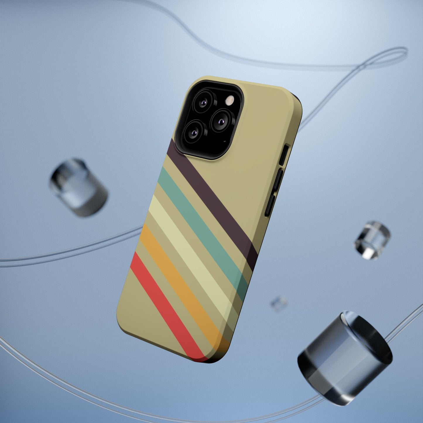 Retro Striped Case for iPhone 16, 15, 14, 13 - MagSafe Magnetic Tough Case by HitStickers