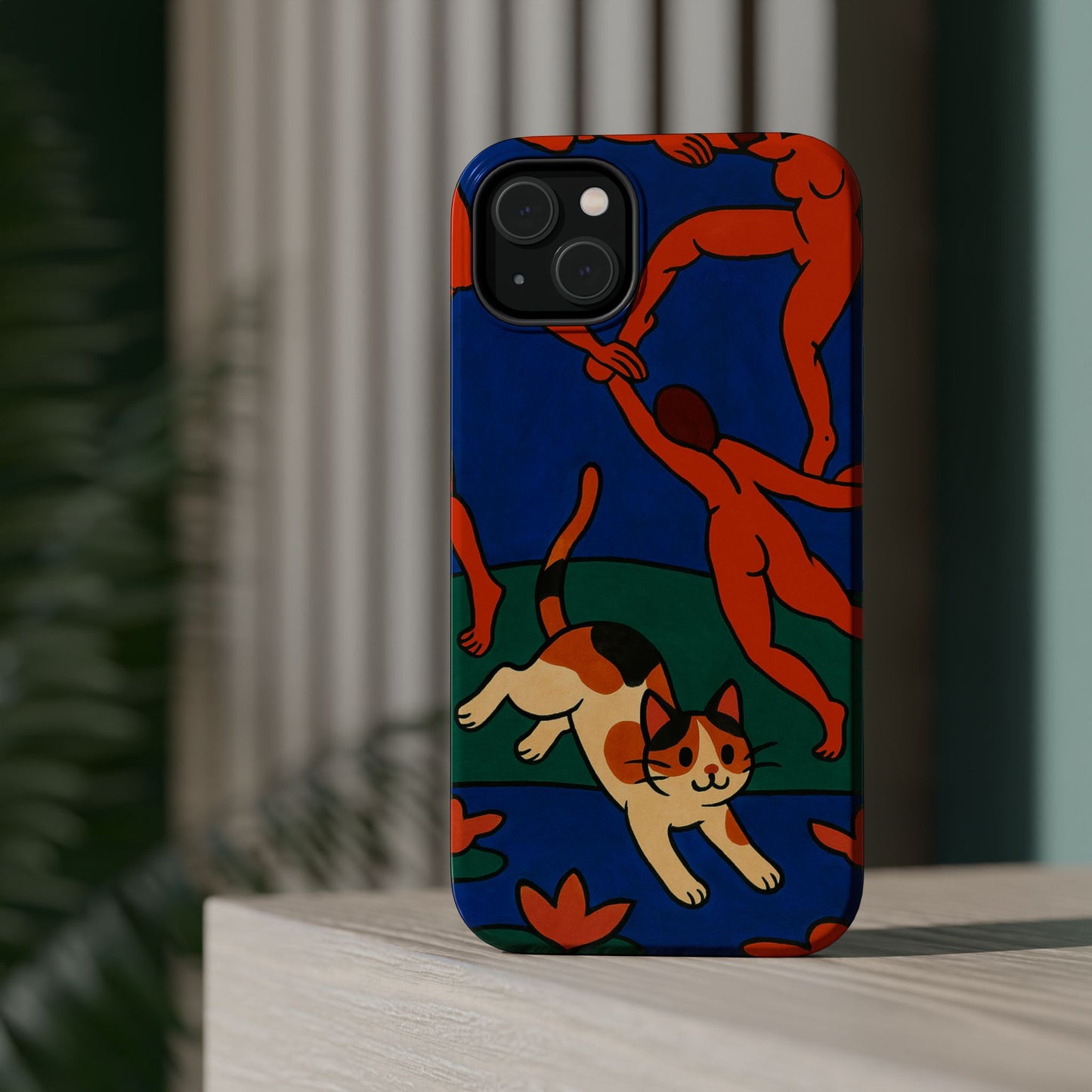Dancing with the Cat – Matisse Inspired – iPhone 16, 15, 14, 13 – MagSafe Magnetic Tough Case by HitStickers