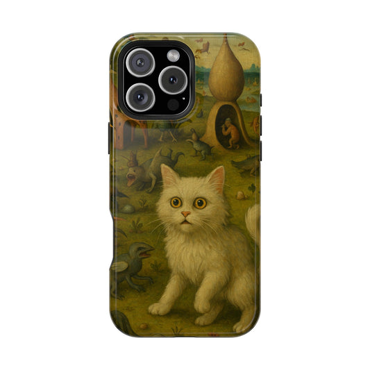 Garden of Cat Delights – Bosch Inspired – iPhone 16, 15, 14, 13 – MagSafe Magnetic Tough Case by HitStickers