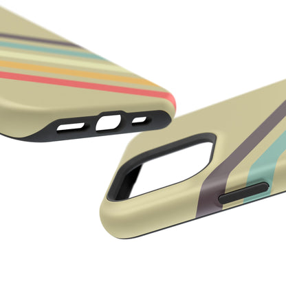 Retro Striped Case for iPhone 16, 15, 14, 13 - MagSafe Magnetic Tough Case by HitStickers