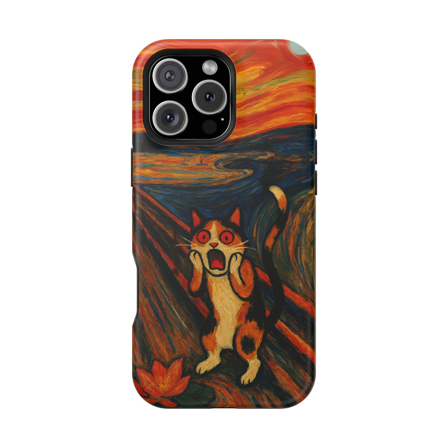 The Cat Scream – Munch Inspired – iPhone 16, 15, 14, 13 – MagSafe Magnetic Tough Case by HitStickers