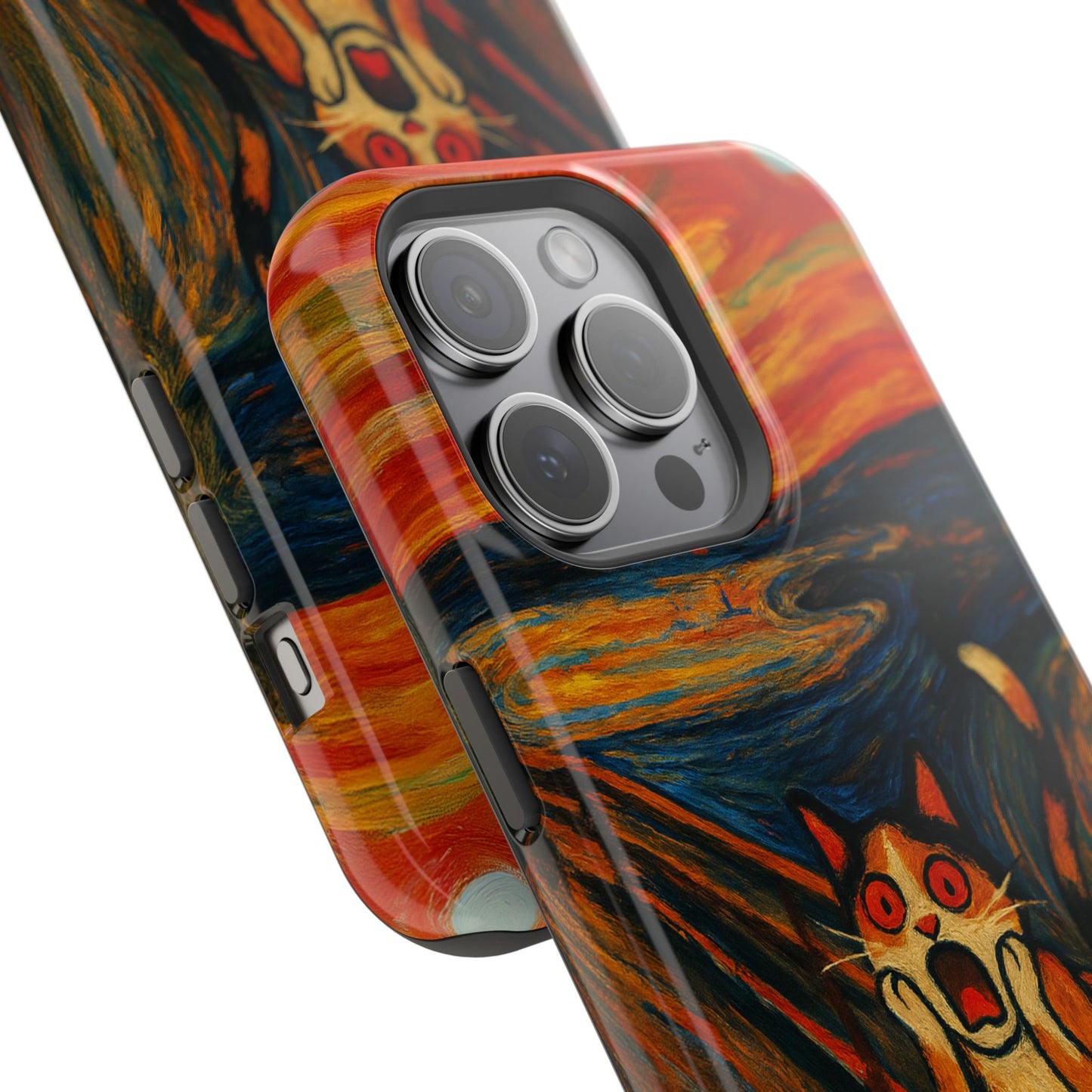 The Cat Scream – Munch Inspired – iPhone 16, 15, 14, 13 – MagSafe Magnetic Tough Case by HitStickers