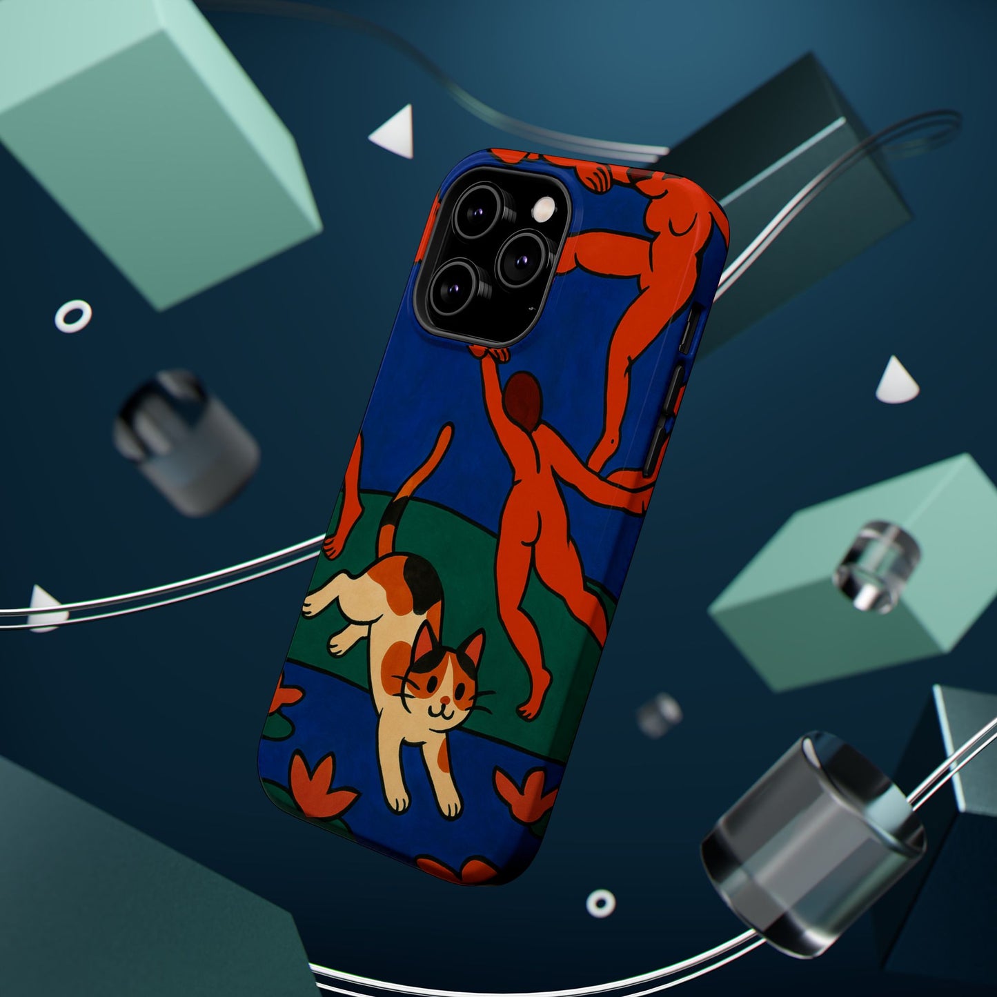 Dancing with the Cat – Matisse Inspired – iPhone 16, 15, 14, 13 – MagSafe Magnetic Tough Case by HitStickers