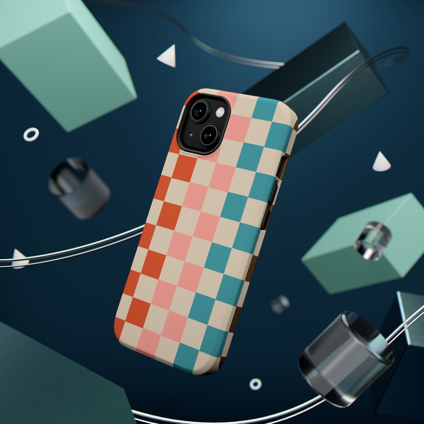 Retro Check Pop – iPhone 16, 15, 14, 13 – MagSafe Magnetic Tough Case by HitStickers
