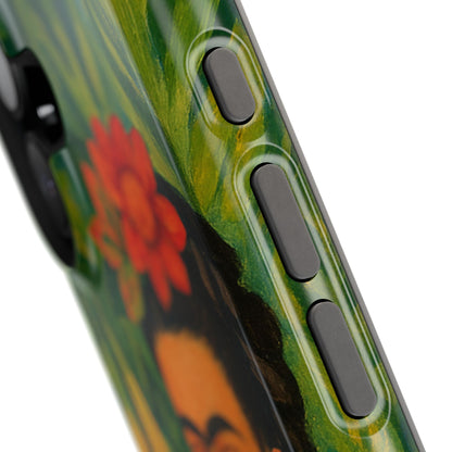 Frida & the Black Cat – Kahlo Inspired – iPhone 16, 15, 14, 13 – MagSafe Magnetic Tough Case by HitStickers