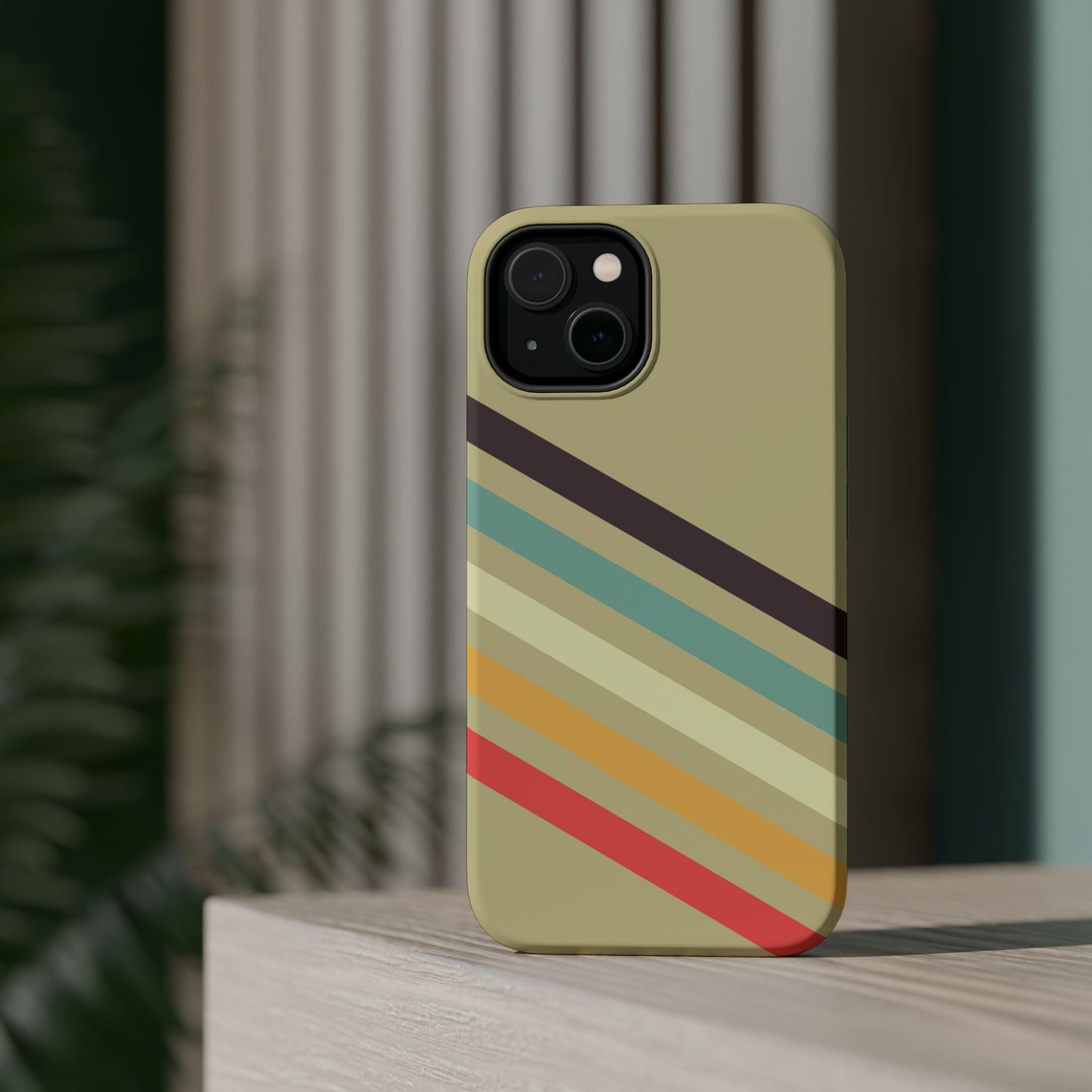 Retro Striped Case for iPhone 16, 15, 14, 13 - MagSafe Magnetic Tough Case by HitStickers
